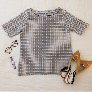 Talbots petite black and white tweed shirt